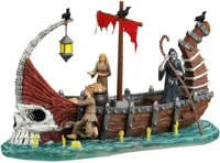 Lemax ferry on river styx tafereel Spooky Town 2024