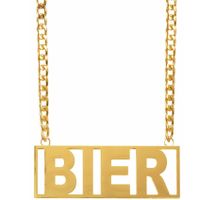 Verkleed sieraden ketting - thema Bier - feestartikelen - goudkleurig