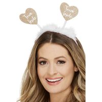 Diadeem/tiara Team Bride - 6x - wit/goud - polyester - 25 x 25 cm - vrijgezellenfeest