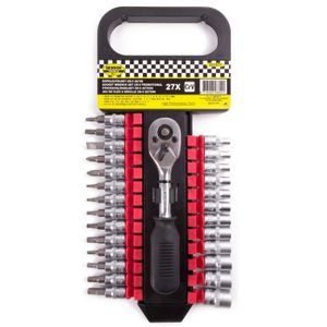 007877 Dopsleutelset met bits, Ratel 1/4" Hofftech | Mtools