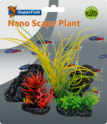 Superfish Nano Scape Plant Set - 5-delig Decoratiepakket voor Tropisch Nano-Aquarium