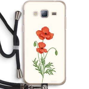 Red poppy: Samsung Galaxy J3 (2016) Transparant Hoesje met koord