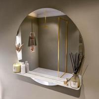 MONDIAZ SPOT spiegel rond 100cm met Spiegelplanchet kleur Ostra.
