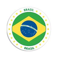 Ronde Brazilie sticker 15 cm landen decoratie   - - thumbnail