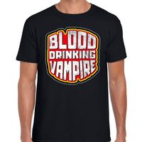Halloween blood drinking vampire verkleed t-shirt zwart heren - thumbnail
