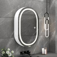 LED Spiegelkast - Afimera Lina Wit 55x80 cm - Dimbaar - Aanpasbare Lichtkleur CCT - Anti-Condens - Touch Schakelaar - IP44 Gecertificeerd