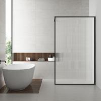 Wiesbaden Square Inloopdouche - 90x200 cm - Nano Antikalk - Geribbeld Glas - Mat Zwart