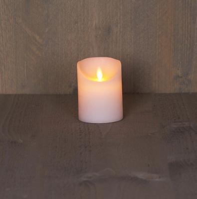 Batterijverlichting kaars wax rustiek met bewegende vlam 10 cm - Annas collection