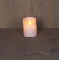 Batterijverlichting kaars wax rustiek met bewegende vlam 10 cm - Annas collection