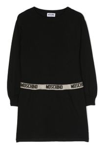 Moschino Kids robe à bande logo - Noir