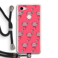 Flamingo: Pixel 3 Transparant Hoesje met koord