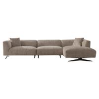 Richmond 3-zits Loungebank 'Hoxton' Rechts, Chenille, kleur Beige Richmond 3-zits Loungebank 'Hoxton' Rechts, Chenille, kleur Beige