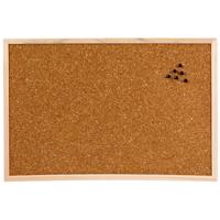 Prikbord van kurk - houten rand - 58 x 39 cm - school/kantoor/keuken