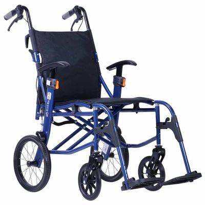 Lichtgewicht transport rolstoel 9.9 | Excel | Kleur: Blauw | Handremmen | Verstelbare armsteunen | Lichtste rolstoel 9.9 kg | 1341MK116