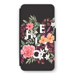 Hello in flowers: iPhone 11 Flip Hoesje