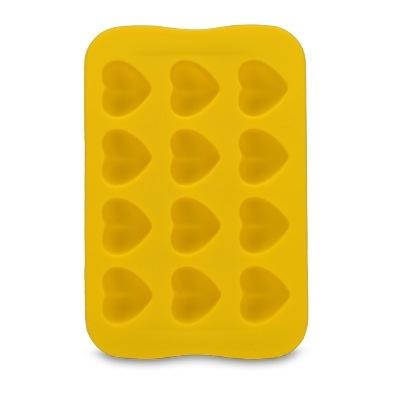 Siliconen chocolade mal lade creatieve geometrie gevormde Ice Cube cake decoratie schimmel vorm: hart (geel)