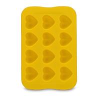 Siliconen chocolade mal lade creatieve geometrie gevormde Ice Cube cake decoratie schimmel vorm: hart (geel)