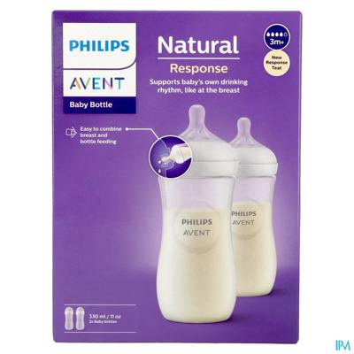 Avent Natural 3.0 Zuigfles 3m+ 330 ml Duo