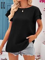 Crew Neck Loose Casual Plain Shirt