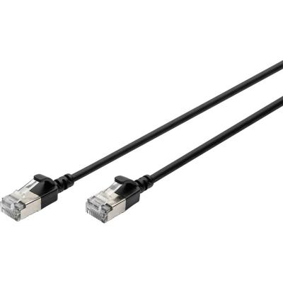Digitus DK-1632-A-005S-BL RJ45 Netwerkkabel, patchkabel CAT 6A F/FTP 0.5 m Zwart Kleurcodering, Afgeschermd, Meerdradig, Met anti-kniktule 1 stuk(s)