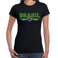 Brazilie / Brasil landen t-shirt zwart dames - thumbnail