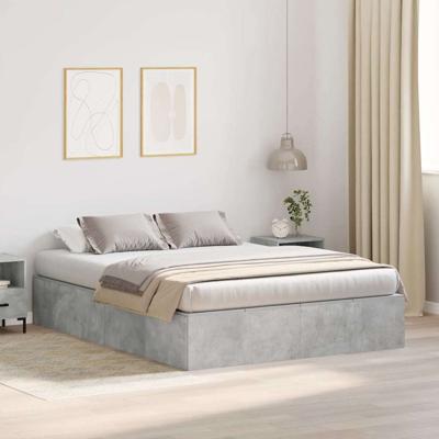 Bedframe met opslag Betongrijs 200 x 150 x 31.5 cm Bewerkt hout