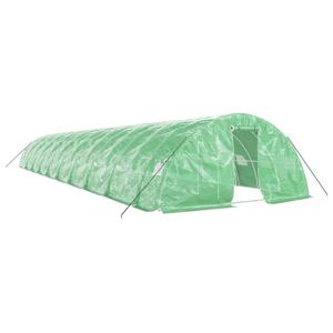 The Living Store Broeikas - Groen - 20 x 5 x 2.3 m - UV-bestendig - Galvaniseerd staal - PE - 140 g/m²