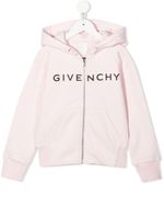 Givenchy Kids hoodie zippé à logo imprimé - Rose