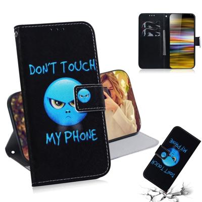 Woede patroon gekleurde tekening horizontale Flip lederen draagtas voor Sony Xperia 10 plus met houder & kaartsleuven & portemonnee