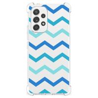 Samsung Galaxy A53 5G Doorzichtige Silicone Hoesje Zigzag Blauw