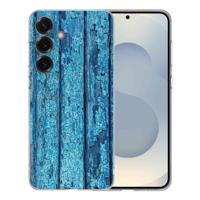 TPU Hoesje Samsung Galaxy S25 - Wood Blue Backcover TPU Hoesje Samsung Galaxy S25 - Wood Blue Backcover