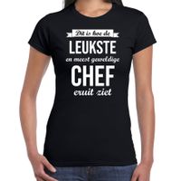 Dit is hoe de leukste en meest geweldige chef eruit ziet cadeau t-shirt zwart dames 2XL  -