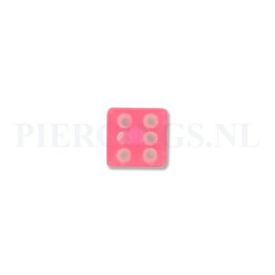 Balletje 1.2 mm acryl dobbelsteen roze
