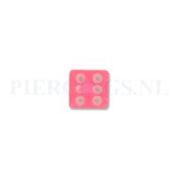 Balletje 1.2 mm acryl dobbelsteen roze