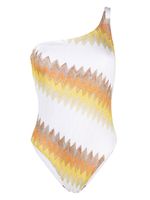 Missoni maillot de bain asymétrique à motif zigzag - Blanc