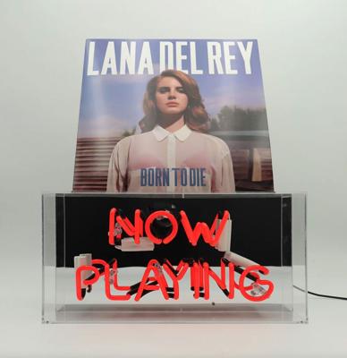 Glazen Neon Box Display - &apos;Now Playing&apos;