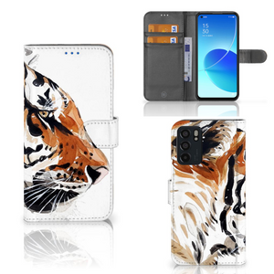 Hoesje OPPO Reno6 5G Watercolor Tiger