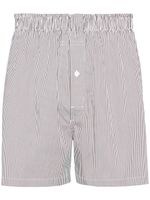 Maison Margiela stripe-print elastic-waist shorts - Blanc - thumbnail