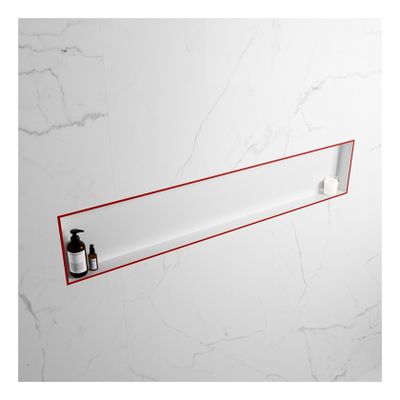 Wandnis Solid Surface Easy | In- en opbouw | 150x30x8 cm | 1 vak | Fire/Talc