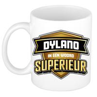 Naam mok Dylano - wit - Superieur - keramiek - 300 ml - cadeau collega beker