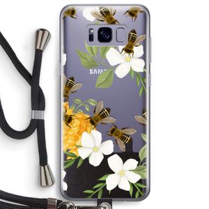 No flowers without bees: Samsung Galaxy S8 Plus Transparant Hoesje met koord