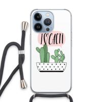 I love cacti: iPhone 13 Pro Transparant Hoesje met koord