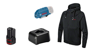 Bosch Blauw GHH 12 + 18V XA | Verwarmde hoody M | Incl. accu & lader - 06188000GC