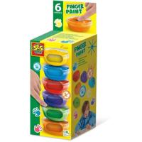 Pittura a dita 6 colori x 45ml - SES CREATIVE - Intensità del colore e facilità di lavaggio.