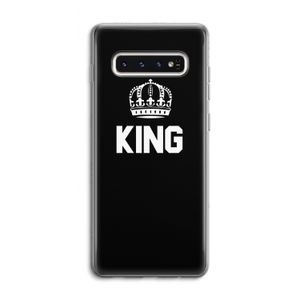 King zwart: Samsung Galaxy S10 4G Transparant Hoesje