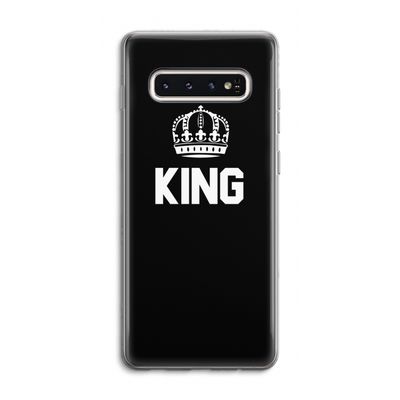 King zwart: Samsung Galaxy S10 4G Transparant Hoesje