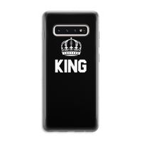 King zwart: Samsung Galaxy S10 4G Transparant Hoesje