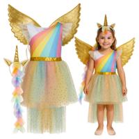 Kruzzel Unicorn kostuum - 3 delig - kinderen - prinses - verkleden