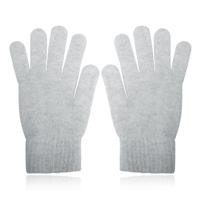 Zachte Dameshandschoenen - Lichtgrijs - Kasjmir-look in Small/Medium