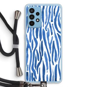 Blauwe nerven: Samsung Galaxy A52 Transparant Hoesje met koord